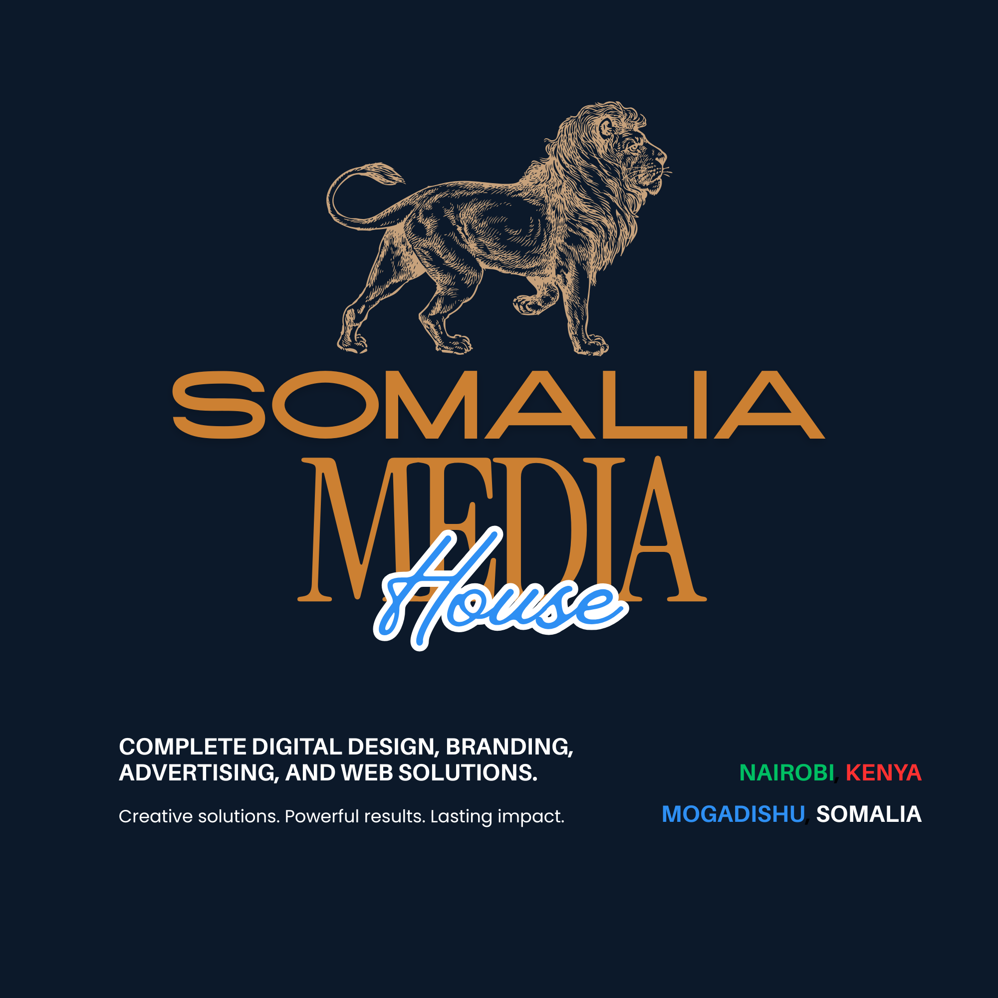 Somalia Media House — complete digital design, branding, advertising, and web solutions